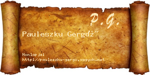 Pauleszku Gergő névjegykártya