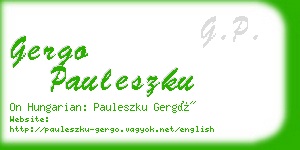 gergo pauleszku business card